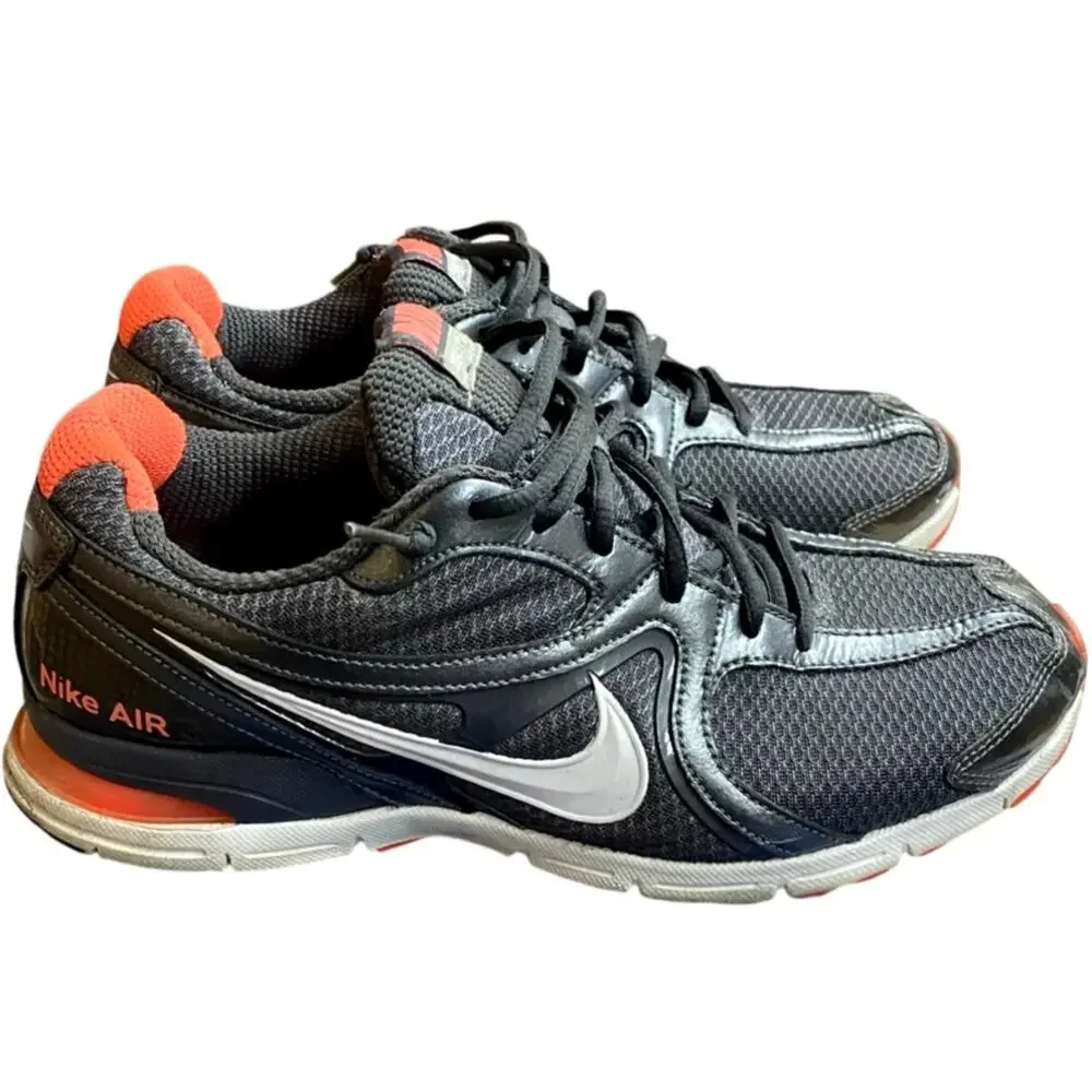 Nike Air Visi Sleek 396042 Women's Training Sneakers 11 Black Orange Lace Up